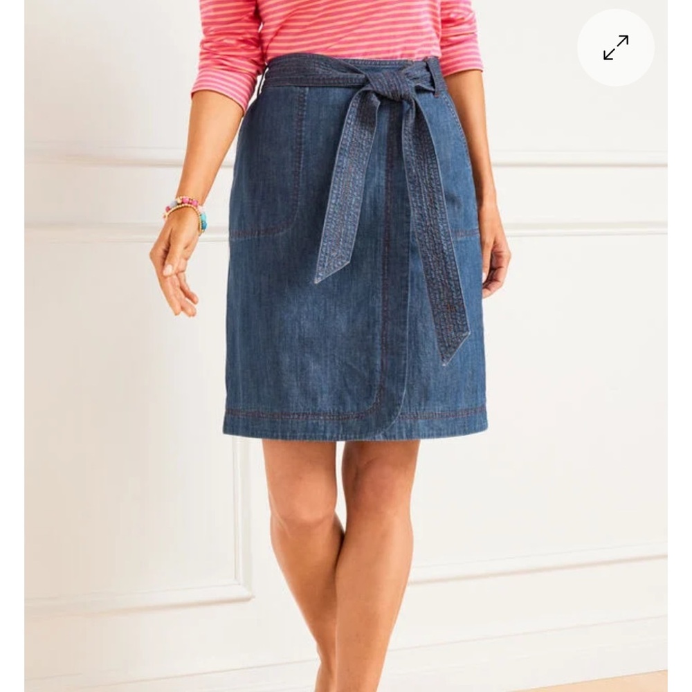 Talbots Wrap Denim A-Line Skirt 100% Cotton